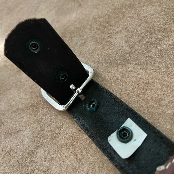 NOCONA Western Leather Belt with Silver Tone Longhorn Conchos Size 26 - Picture 8 of 15